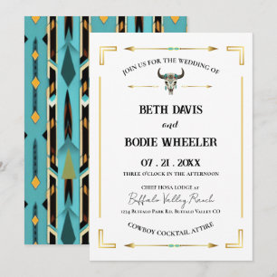 Tatanka Bison Yellowstone Westerne ranch uitnodigi Kaart