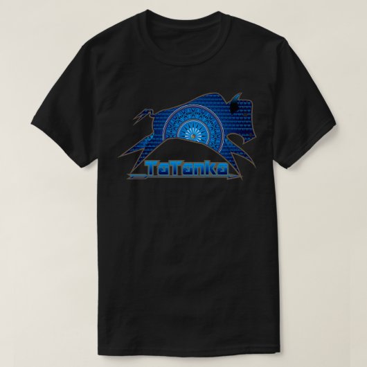 Tatanka Blue Native American Buffalo T-shirt (Design voorkant)