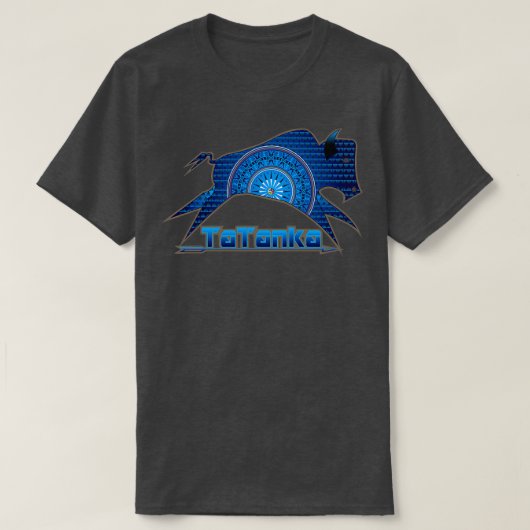 Tatanka Blue Native American Buffalo T-shirt (Design voorkant)
