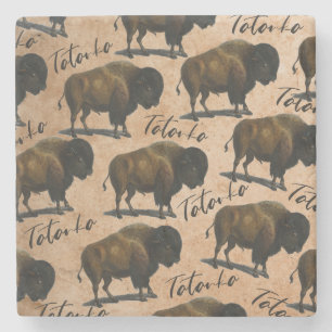 Tatanka Buffalo Bison Western Stenen Onderzetter