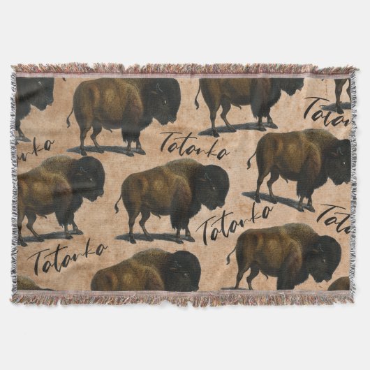 Tatanka Buffalo Bison Westerne Throor Drow Deken (Voorkant)