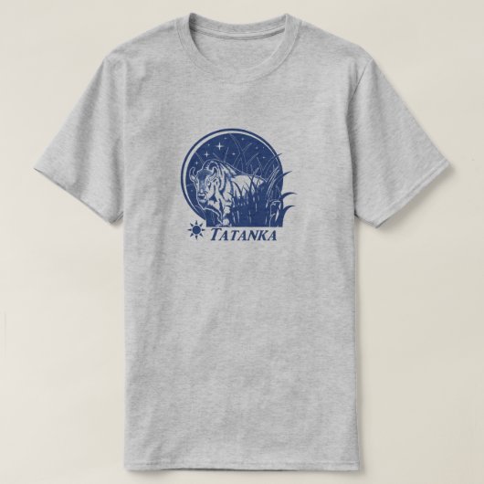 Tatanka Stars-American Buffalo/Bison Blue T-shirt (Design voorkant)