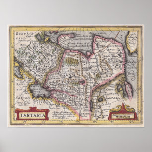 Tatary Antiek Map of Central and Northern Asia Poster