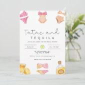 Tatas & tequila lingerie bruidsfeest kaart (Staand voorkant)