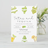 Tatas & tequila lingerie bruiloftsfeest kaart (Staand voorkant)