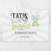 Tatas & Tequila Moderne Bruidsborrel Fiesta Feestj Sparkling Wijnetiket (Enkel label)