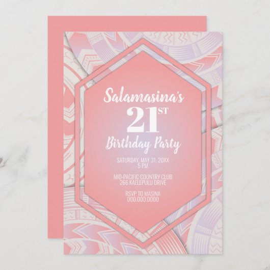 Tatau Cotton Snoep Diamond Verjaardagsuitnodiging Kaart (Voorkant / Achterkant)