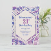 Tatau Paarse & Blauwe Diamanten Uitnodiging (Staand voorkant)