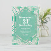 Tatau Teal Diamond Uitnodiging (Staand voorkant)