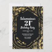 Tatau Zwart en Glitter Diamond Uitnodiging (Voorkant)