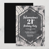 Tatau Zwart & Witte Diamanten Uitnodiging (Voorkant / Achterkant)