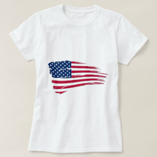 Tatched American Flag T-shirt