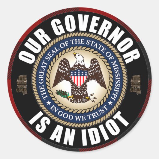 Tate Reeves is een idioot Ronde Sticker (Voorkant)