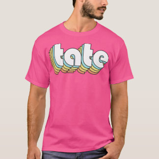 Tate Retro Rainbow Typografie Vervaagd Stijl T-shirt