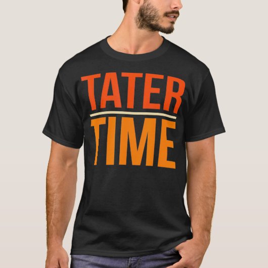 Tater Time Fun Turkey Thanksgiving Family Mannen W T-shirt (Voorkant)