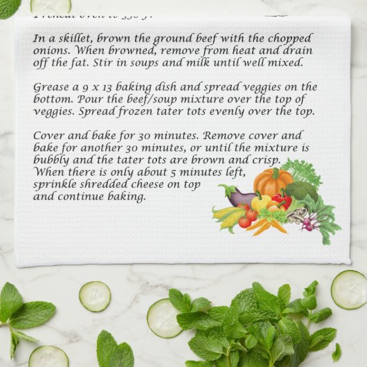 Tater Tot Hotdish Theedoek (Gevouwen)