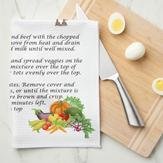 Tater Tot Hotdish Theedoek (Quarter Fold)