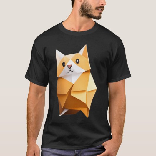 Tater tot Oranje kat - Origami T-shirt (Voorkant)