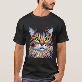 Tater tot veelkleurige kat - geschilderd t-shirt