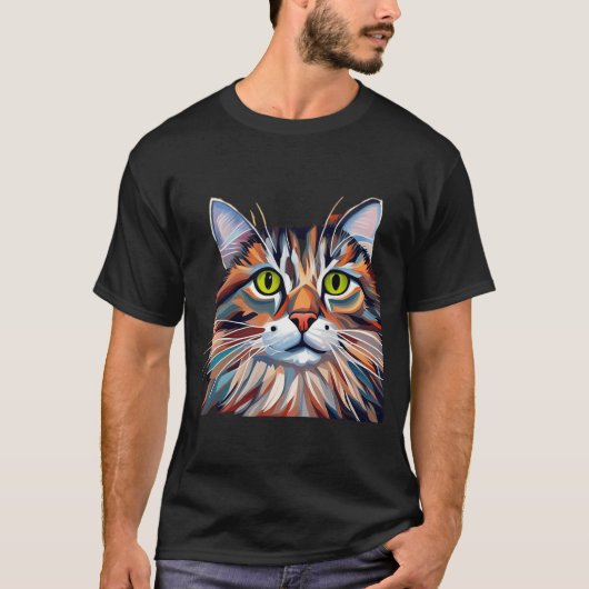 Tater tot veelkleurige kat - geschilderd t-shirt (Voorkant)