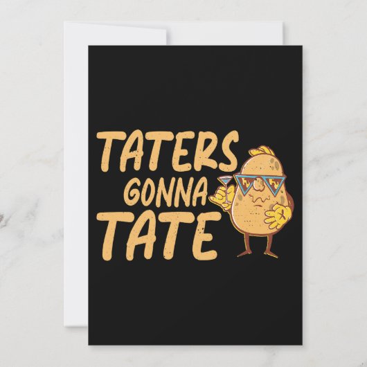 Taters Aardappel Plantaardige Voedsel Humor Gezegd Kaart (Achterkant)