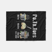 Taters Aardappelen Funny Potato Boil Em Mash Em St Fleece Deken (Voorkant (Horizontaal))