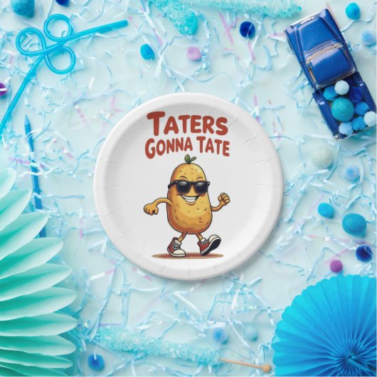 Taters Gonna Tate - Funny Potato Attitude Papieren Bordje (Feest)
