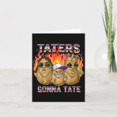 Taters Gonna Tate Funny Tato Gangster Spud Lover B Kaart (Voorkant)
