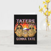 Taters Gonna Tate Funny Tato Gangster Spud Lover B Kaart (Gele Bloem)