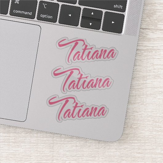 Tatiana Naam Roze Cursief x3 Sticker (Detail)