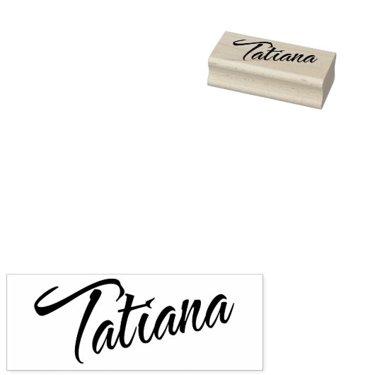 Tatiana Name Cursive Script Font Rubberstempel (Gestempeld)