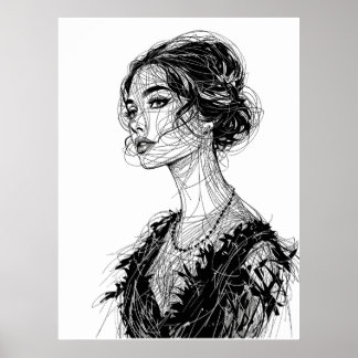 Tatjana Patitz illustratie Poster