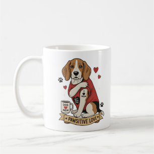 Tatoeage Beagle-hond Illustratie I Hart Moeder Koffiemok