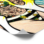 Tatoeage Bikini Pin-up Strips Poster (Hoek)