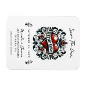 Tatoeage bruiloft hart opslaan voor de bruiloft  magneet (Horizontaal)