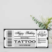 Tatoeage Cadeaubon Certificaat Ticket Cadeau Kaart (Staand voorkant)