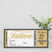 Tatoeage Cadeaubon Certificaat Ticket Gift Card Kaart (Staand voorkant)