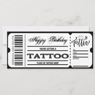 Tatoeage Cadeaubon Certificaat Ticket Gift Card Kaart