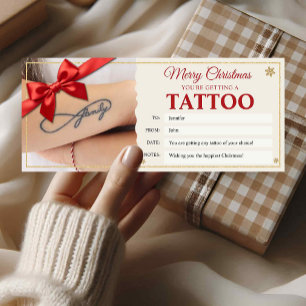 Tatoeage cadeaubon Kerst Surprise Kaart