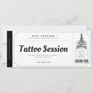 Tatoeage Cadeaubon Ticket Certificaat Kaart