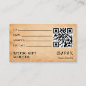 Tatoeage cadeaubon visitekaartje (Achterkant)