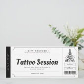 Tatoeage cadeaukaart ticket voucher certificaat kaart (Staand voorkant)