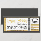 Tatoeage Certificaat Verjaardag Cadeau Kaart Bon (Voorkant / Achterkant)