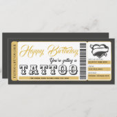 Tatoeage Certificaat Verjaardag Cadeaubon Certific Kaart (Voorkant / Achterkant)