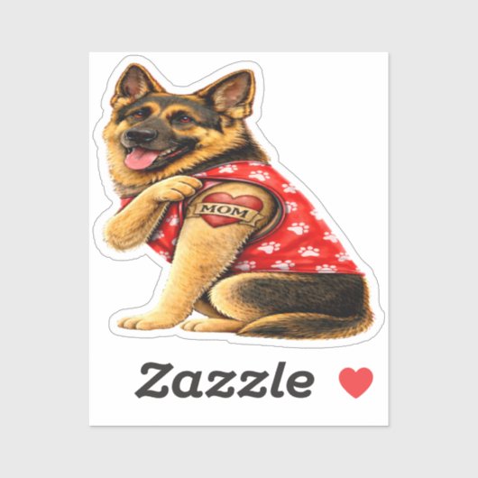 Tatoeage Duitse Herdersmoeder Sticker (Vel)