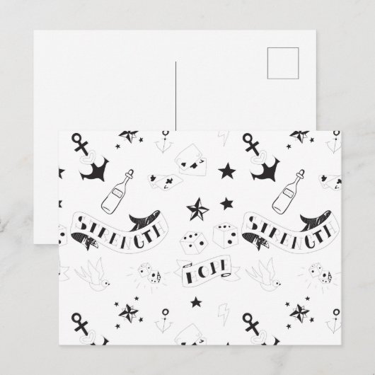 Tatoeage Flash Hope Stickers Briefkaart (Voorkant / Achterkant)