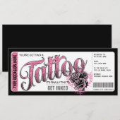 Tatoeage Get Inked Cadeaubon Roze Kaart (Voorkant / Achterkant)