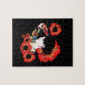 Tatoeage getatoeëerde meisje tussen klaprozen Kuns Legpuzzel (Horizontaal)