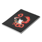 Tatoeage getatoeëerde meisje tussen klaprozen Kuns Notitieblok (Linkerzijde)