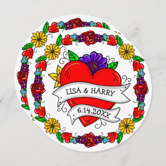 Tatoeage Graffiti Kunststijl Trouw  Bewaar de Datu Kaart (Voorkant / Achterkant)